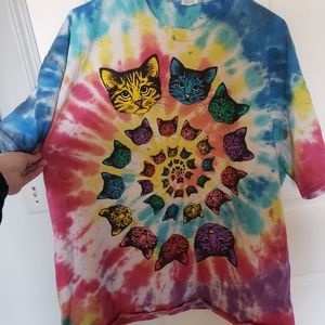 Tie dye cat shirt